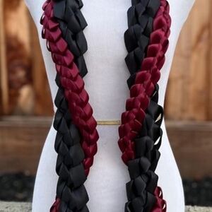 Black and Red Braided Graduation Lei